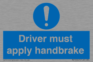 Driver must apply handbrake